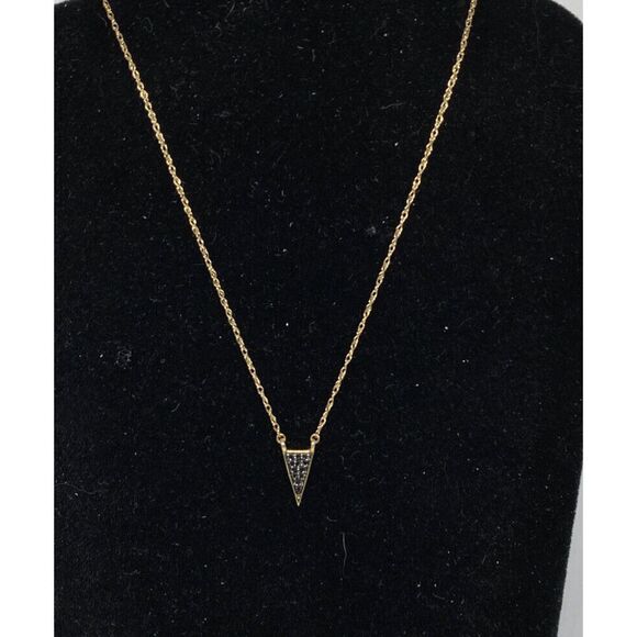 Elsie May EMNBK493-Y14 Black Diamond Accent Necklace in 14k Gold MSRP $398 NM327 - Picture 1 of 3
